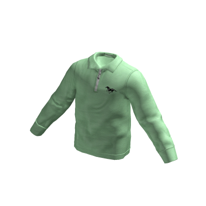 Embossed Stallion Longsleeve Quarterzip Mint thumbnail