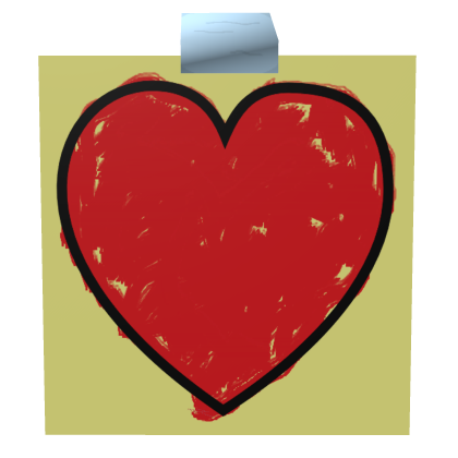 Hand Draw Heart Sticky Note Mask