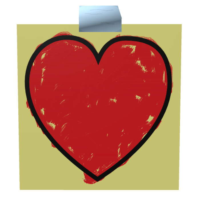 Hand Draw Heart Sticky Note Mask
