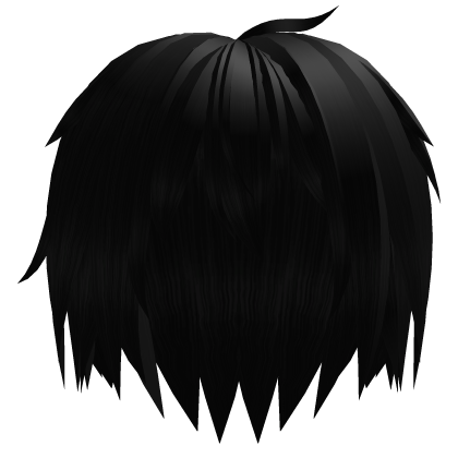 emo anime protagonist boy hair messy black Roblox item