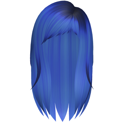 Hair Blue Black Girl with Bangs Side Part Med cia Roblox item