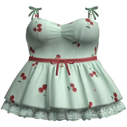 Cherry Ribbon Mini Dress