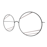 Low Round Glasses Black