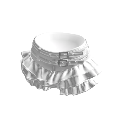 💗Y2K RUFFLE SHORTS WITH BELTS_WHITE thumbnail