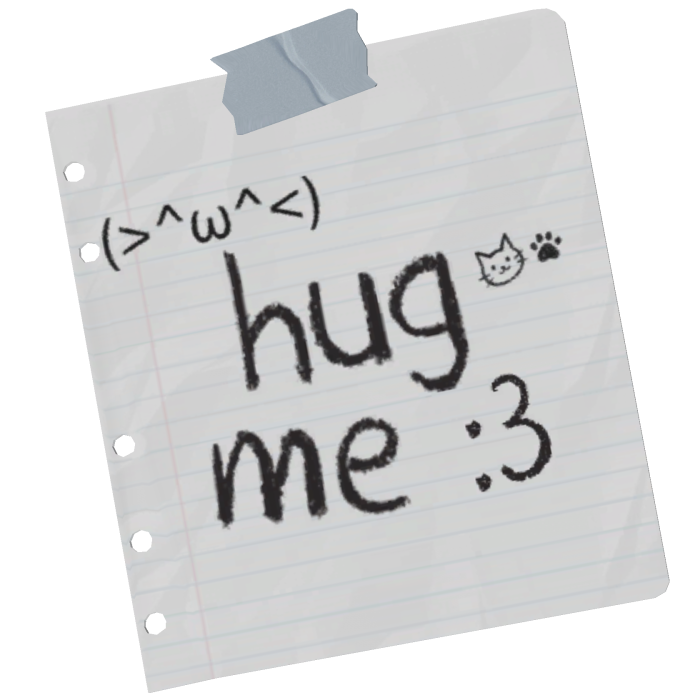 ♡ KICK ME hug paper kawaii cute silly troll dumb