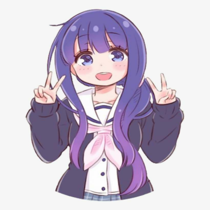 purple haired cute anime girl Roblox decal