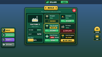 Tycoon UI Kit Cash Buttons Upgrade Shop HUD Panels preview 8