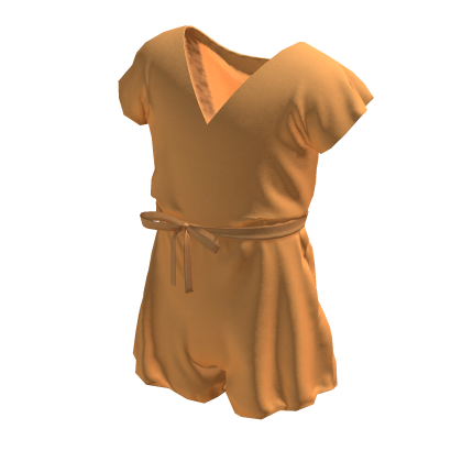Orange V-Neck Romper thumbnail