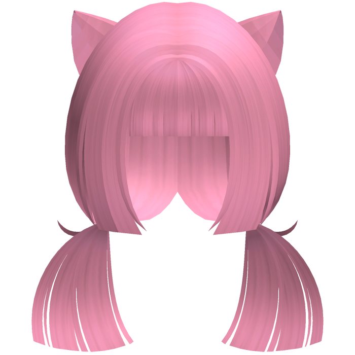 pink cutecore neko girl low hime pigtails