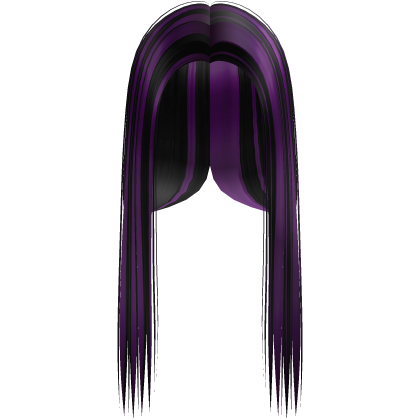 Black and Purple Highlights Y2k Front-Swept Hair