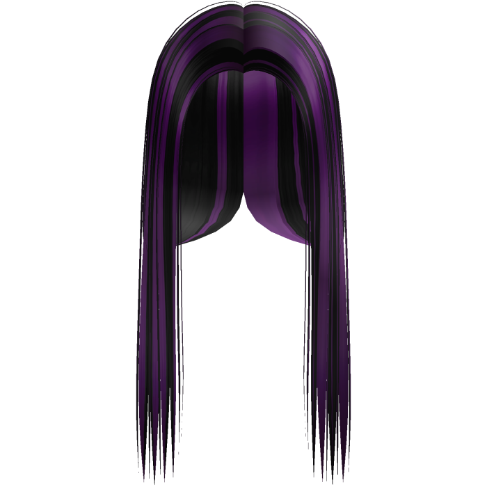 Black and Purple Highlights Y2k Front-Swept Hair