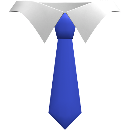 white collar w/ blue tie