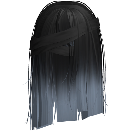 Horror Black Blue Short Hair w Black Bandages Roblox item