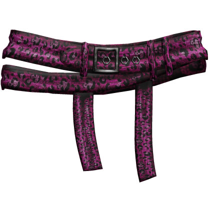 Hot Pink Leopard Vkei Emo Double Belt 6.