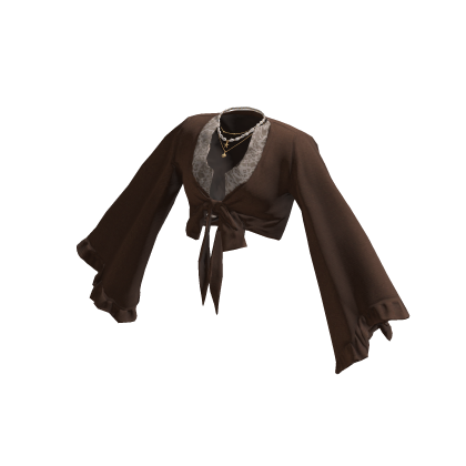 Fall Brown Flowy Lace Top