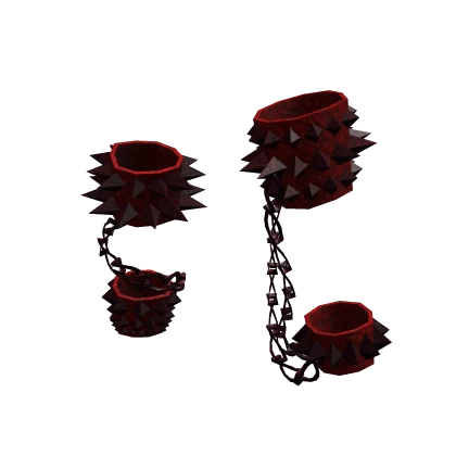 Chain Spike Punk Leg Bracelets | Red Blood Red | Roblox Item