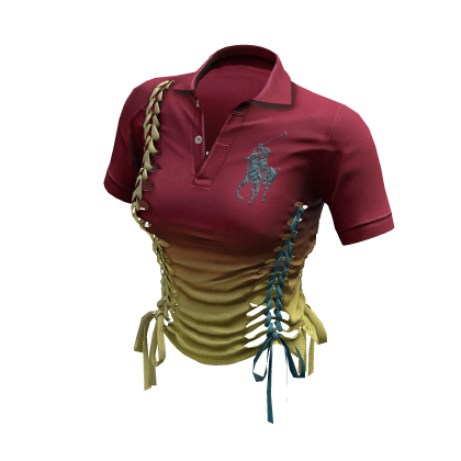 Braided Cutout Polo Shirt (Self Control)
