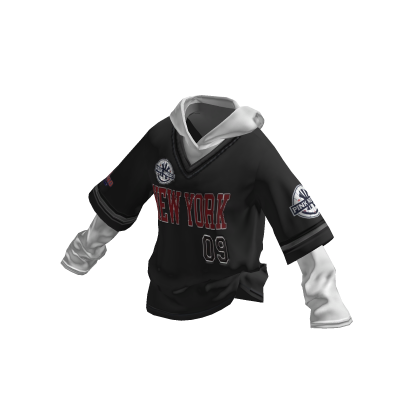 💗Y2K NEW YORK LAYERED HOODIE_BLACK thumbnail