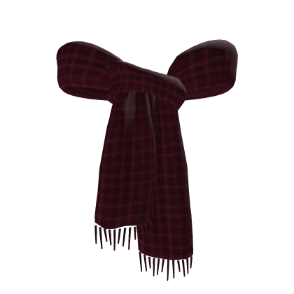 Dark Plaid Scarf - Burgundy