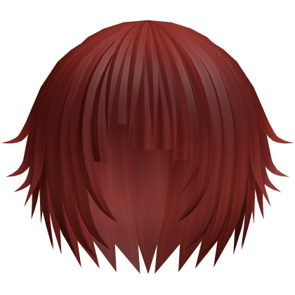 messy choppy red hime hair