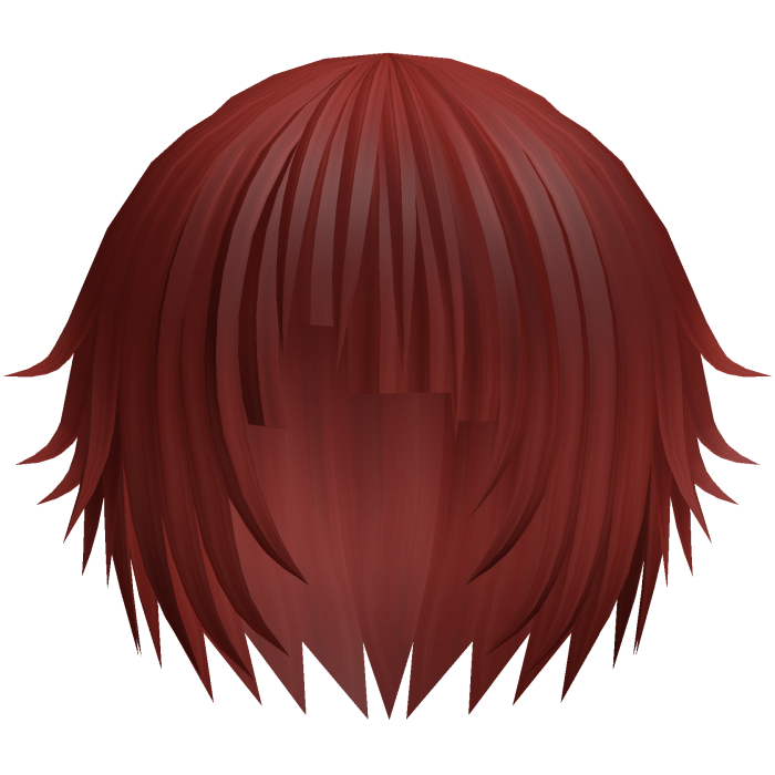 messy choppy red hime hair