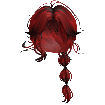 Side Bubble Braid Hair - Red