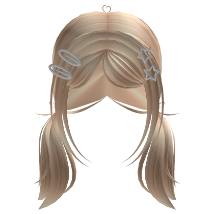 Cute Moe Pigtails w Hairclips Blonde Roblox item