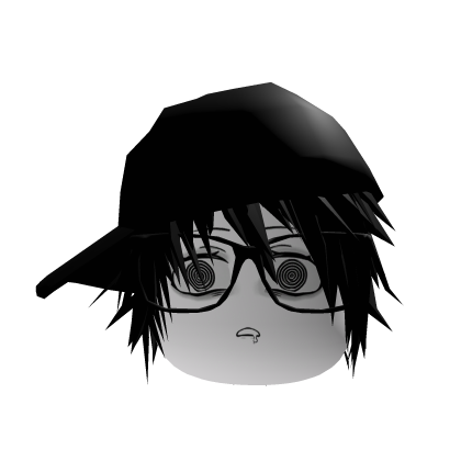 Vkei Black Hair w Cap & Mask Dashie Emo Y2k