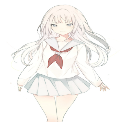 Anime Girl With White Hair Roblox decal