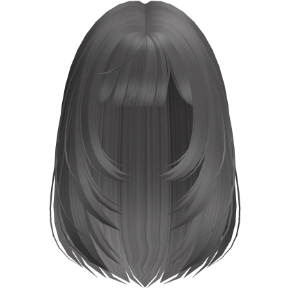♡꒰medium sideswept bangs anime hair in grey꒱ Roblox item