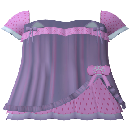 ꒰ ୨୧ ꒱ grape berry polka paw dress thumbnail