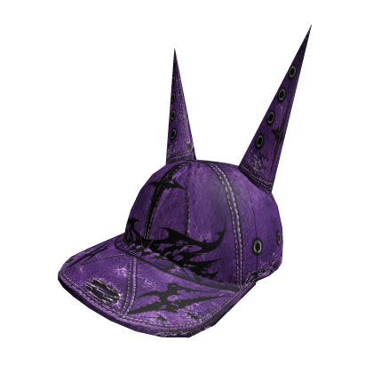 Purple spiky horns cap