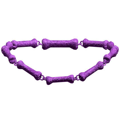 -',ৎ Bedazzled Y2K Dog Bone Necklace in Purple