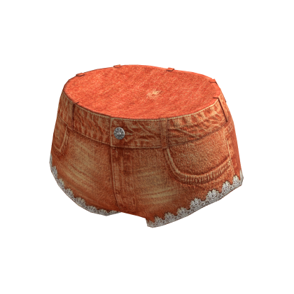✨ Coquette Lace Orange Denim Shorts Y2K Kpop