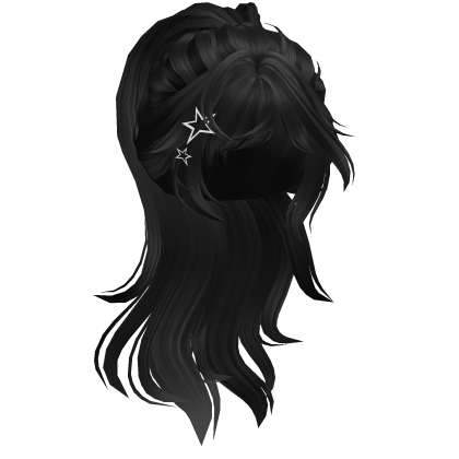 Layered Messy Anime Ponytail (Black) Roblox item