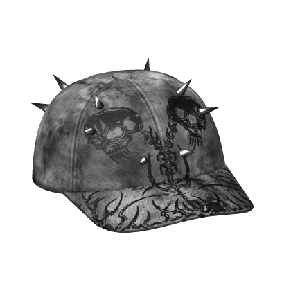 [⌛💀] Y2k Skeleton Spiked Streetwear Hat - Gray