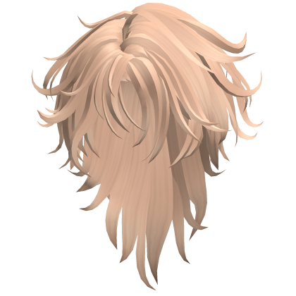 Long Textured Wolf Cut Hair - Peach Blonde