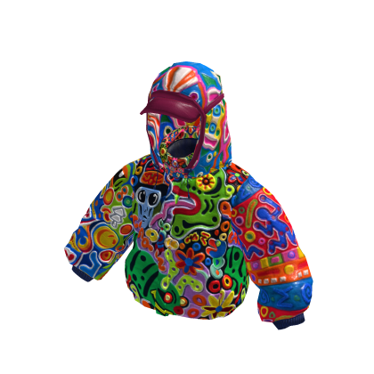 JDN - Hoodie Penuh Warna Gaya Abstrak & Monster
