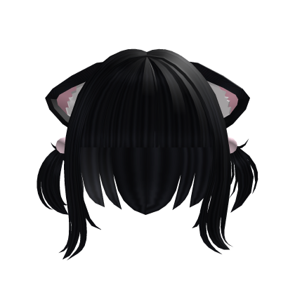 Soft Black Kitty Ear Bob ♡ Roblox item