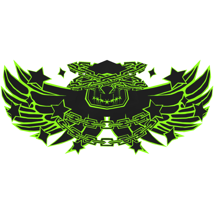 Cartoony Black&Green Hood Chains Wings Aura Combo