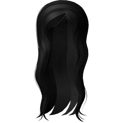 wavy long shoujo sidepart hair black Roblox item