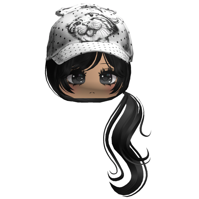 ♡ cute moe girl w white polka dots hat