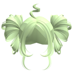 cutesy swirly space buns in light green