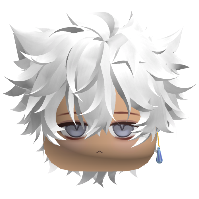 White Furry Messy Anime Boy Hair w/ ears