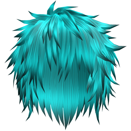 Cyan Blue Messy Emo Scene Wolfcut Hair Roblox item