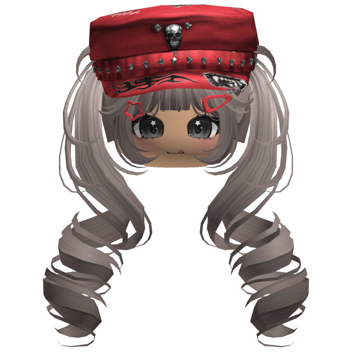 Ash Skull Y2K Cap Twirly Hair