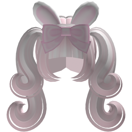 double pink bunny ear pigtails with bow