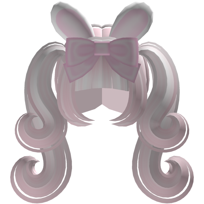double pink bunny ear pigtails with bow