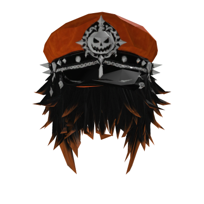 Halloween Orange Black Vkei Hair with Pumpkin Hat Roblox item