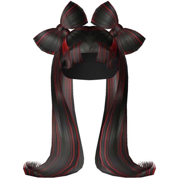 Y2K Black & Red Diva Bow Pigtails